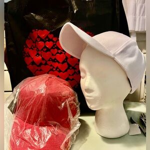 White, orange, and red Baseball snap back Caps